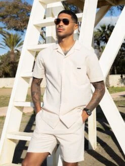 MILLOOK TEXTURED SHORT SET -Luke BEACH2 2