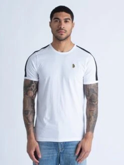 TROUSER TAPE T-SHIRT -Luke M520183 WHITE BLACK 1