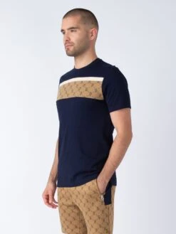 LIONS DEN T-SHIRT -Luke M560151 DARKNAVY CARAMEL 2