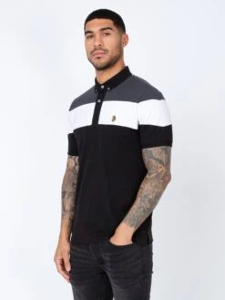 SHARKEY 3 POLO -Luke M561409 SHARKEY BLACK CHARCOAL WHITE 2