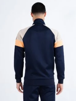 KAS 3 ZIP THROUGH FUNNEL NECK SWEATSHIRT -Luke M590333 DK NAVY ECRU NECTARINE 3