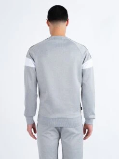 ADAM 3 PANELLED SWEATSHIRT -Luke M590334 LT MARL GREY BLACK WHITE 3