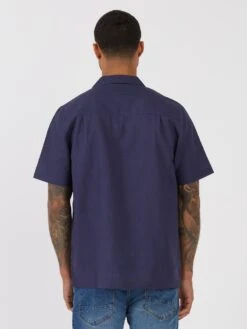 HAVANAH 55 TAILORED FIT CUBAN SHIRT -Luke M600802 NAVY 77 STRIPE 3