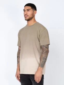 SOAKED DIP DYE RELAXED FIT T-SHIRT -Luke M650112 HARDNUT STONE 2
