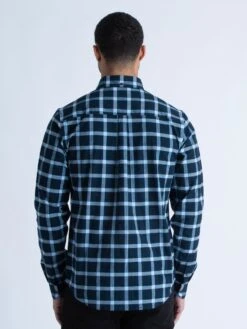 OXFORD TAILORED FIT SHIRT -Luke M650950 DARK NAVY ECRU SKY BLUE 3