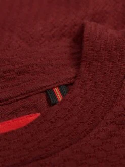 LA ZUBIA JACQUARD WAFFLE TEXTURED T-SHIRT -Luke M680107 DEEP GARNET 4