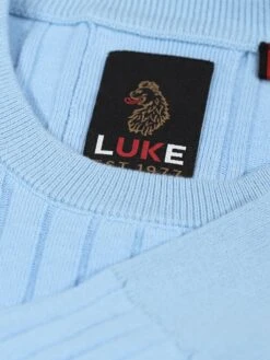 SPARE RIB KNITTED CREW NECK JUMPER -Luke M710650 SKYBLUE 3