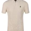 RIB EYE KNITTED ZIP POLO