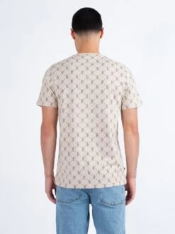 LINEKER CLASSIC OVERPRINT T-SHIRT -Luke M730162 DK ECRU MUSHROOM 3