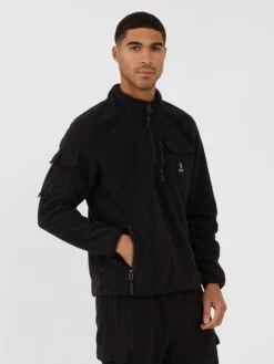 WARLOCK OVERHEAD FUNNEL NECK FLEECE SWEAT -Luke M730357 BLK 02