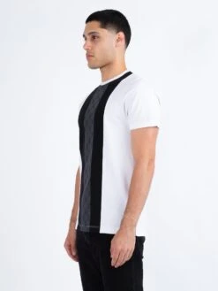KANE PANELLED T-SHIRT -Luke M750150 WHITE BLACK CHARCOAL 2