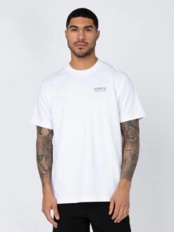 DODGY DINERS HARDCORE PRAWNS PRINTED T-SHIRT -Luke M750165 WHITE 1