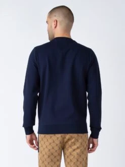 PICKFORD OVER PRINT SWEAT -Luke M750354 DARKNAVY CARAMEL 3