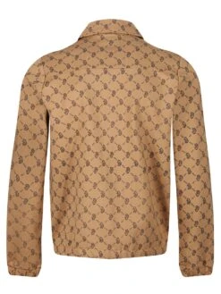 SHAW OVERPRINT ZIP THROUGH SWEAT -Luke M750355 CARAMEL 2