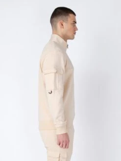 DAVAO ZIP NECK SWEAT -Luke M750367 ECRU 3