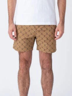ANDRES OVERPRINT SWIM SHORTS 10 ANDRES OVERPRINT SWIM SHORTS -Luke M751050 CARAMEL DARKNAVY 1