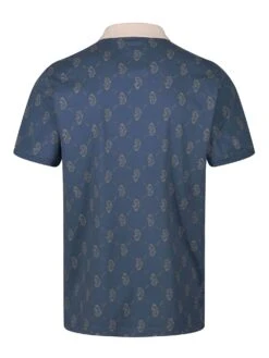 HENDERSON OVERPRINT ZIP NECK POLO -Luke M751450 DENIMBLUE 2