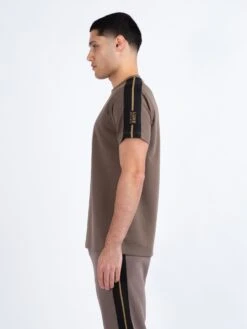 IMPERIAL TAPE DETAIL PIQUE T-SHIRT -Luke M770150 MUSHROOM 2A