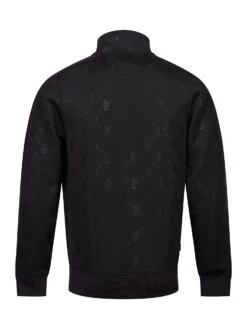 RONALDO OVER PRINT ZIP FUNNEL NECK SWEATSHIRT -Luke M780350 BLACK BLACK 2 1