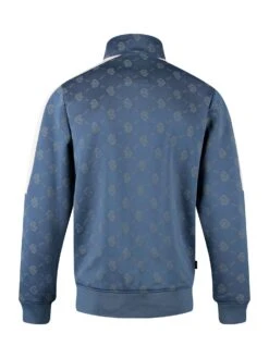 RONALDO OVERPRINT ZIP FUNNEL NECK SWEAT -Luke M780350 DENIM BLUE 3
