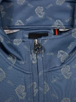 RONALDO OVERPRINT ZIP FUNNEL NECK SWEAT -Luke M780350 DENIM BLUE 4