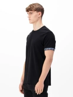 NELSON CONTRAST CUFF T-SHIRT -Luke M800153 BLACK SKY BLUE 2