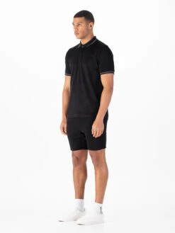 SAXON POLO SHORT SET -Luke M801450 BLACK SET 2
