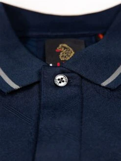 SAXON TEXTURED POLO -Luke M801450 DK NAVY 3