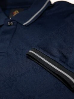 SAXON TEXTURED POLO -Luke M801450 DK NAVY 4