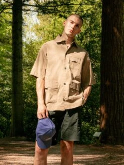YEDRA RELAXED FIT POCKET DETAIL SHIRT -Luke Yedra woodland2